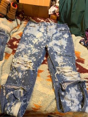 Wrangler Blue Bleached Distressed Women's Boot Cut Jeans